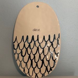 Rae Dunn Artisan Collection by Magenta Cheese platter Blue Graphics scales swag